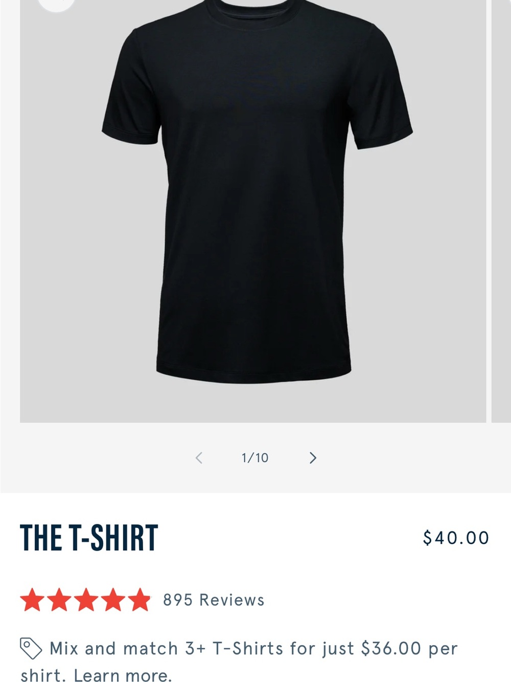 The T-Shirt — Black Short Sleeve Crew Neck Tee